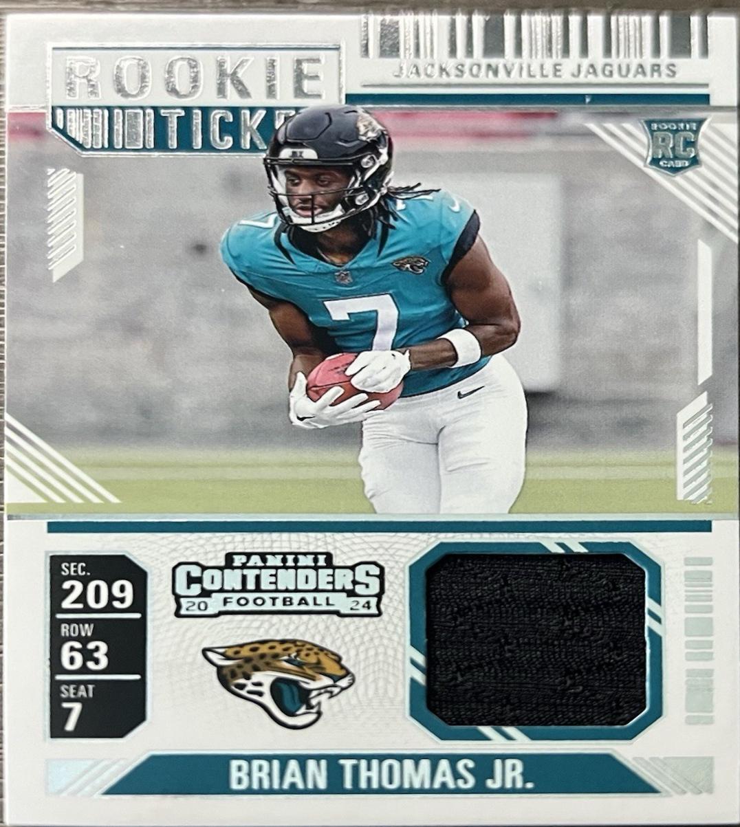 2024 Panini Contenders Rookie Ticket Swatch Brian Thomas Jr. #RTS-BTJ card