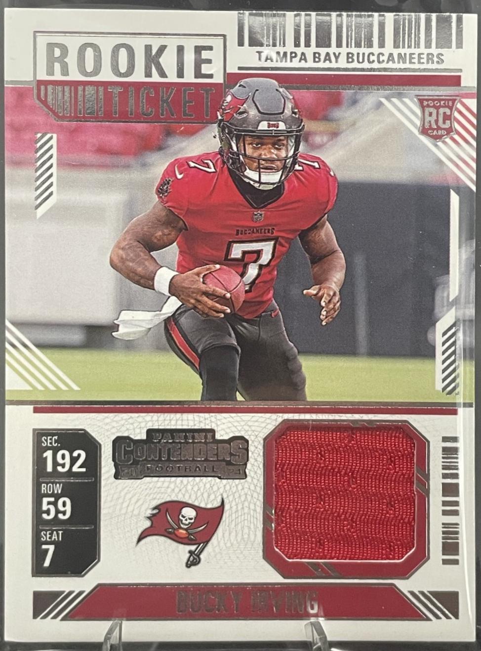 2024 Panini Contenders Rookie Ticket Swatch Bucky Irving #RTS-BIG card