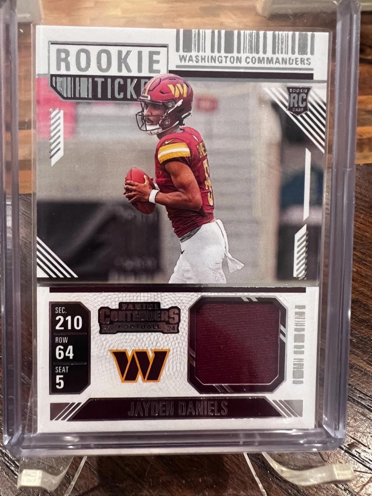 2024 Panini Contenders Rookie Ticket Swatch Jayden Daniels [Variation] #RTS-JDS card