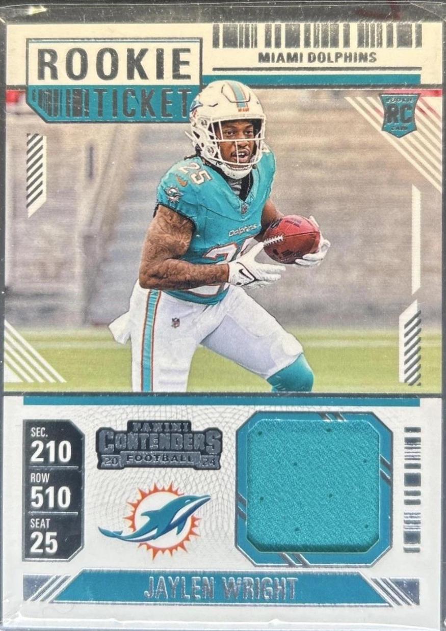 2024 Panini Contenders Rookie Ticket Swatch Jaylen Wright #RTS-JWT card