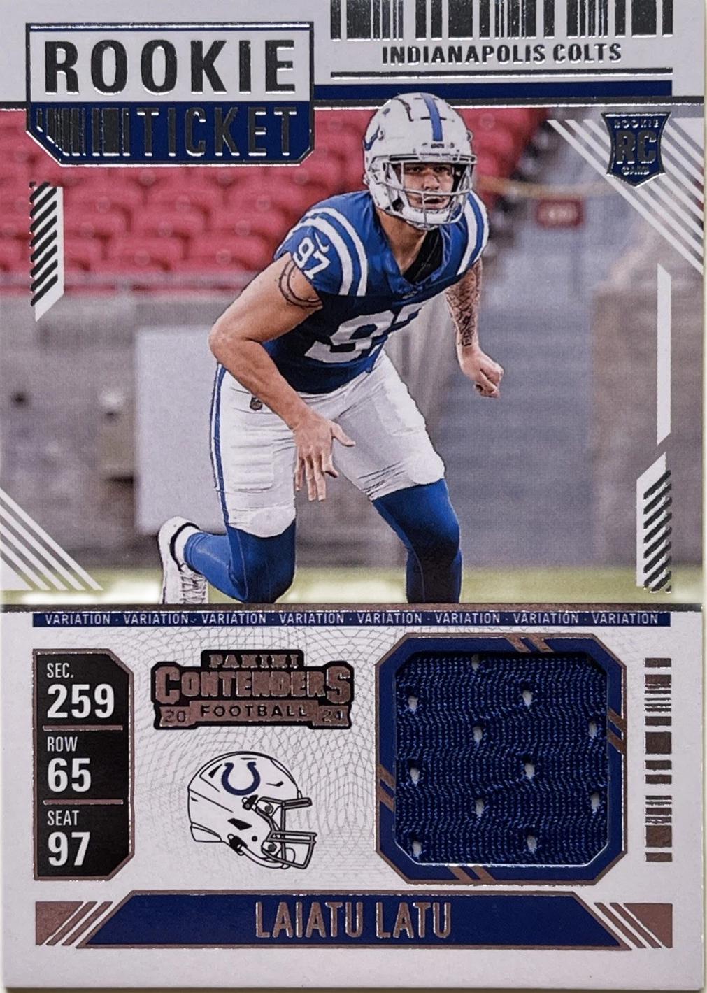 2024 Panini Contenders Rookie Ticket Swatch Laiatu Latu #RTS-LLU card