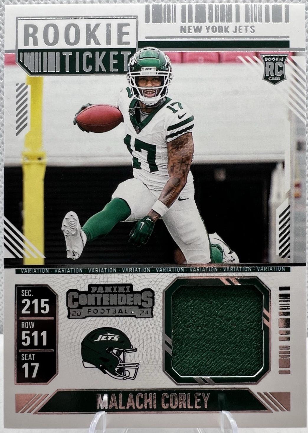 2024 Panini Contenders Rookie Ticket Swatch Malachi Corley #RTS-MCY card
