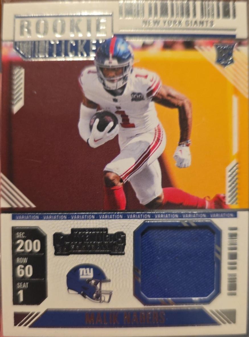 2024 Panini Contenders Rookie Ticket Swatch Malik Nabers [Variation] #RTS-MNS card