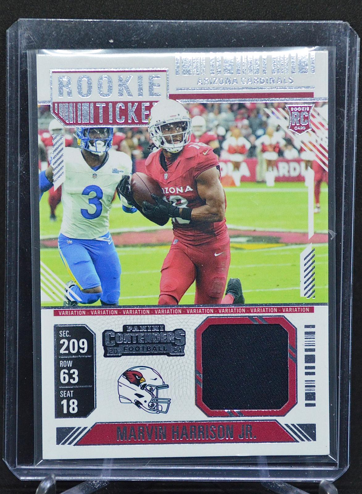 2024 Panini Contenders Rookie Ticket Swatch Marvin Harrison Jr. [Variation] #RTS-MHJ card