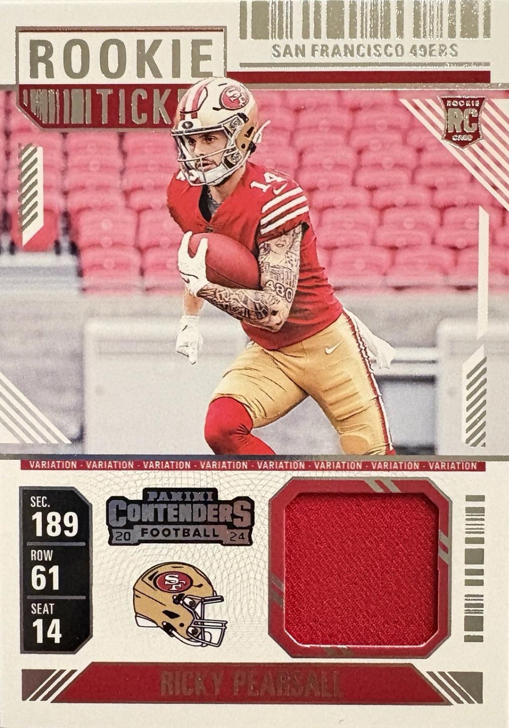 2024 Panini Contenders Rookie Ticket Swatch Ricky Pearsall #RTS-RPL card