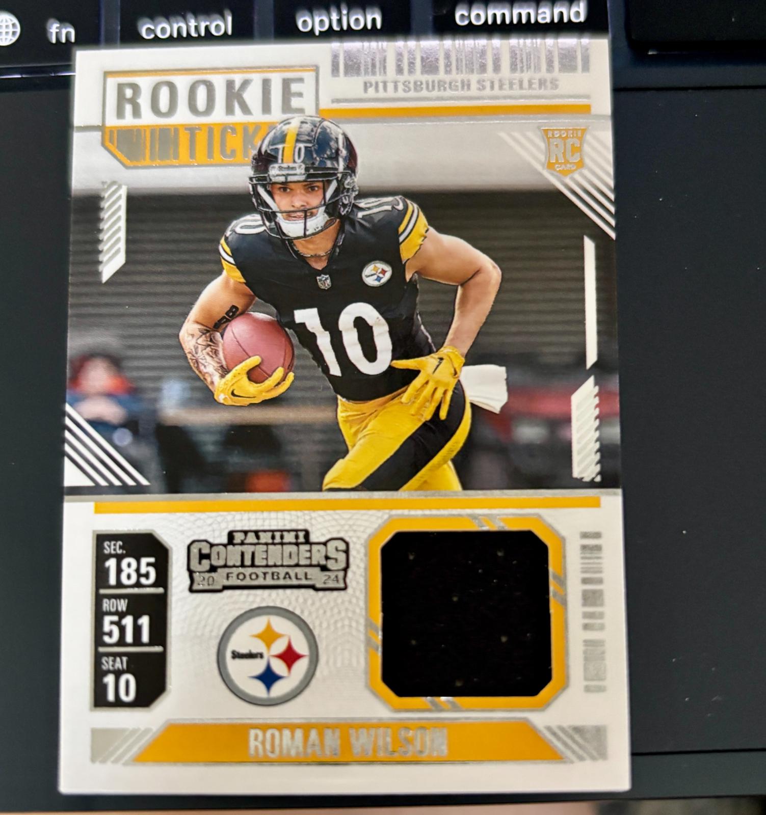 2024 Panini Contenders Rookie Ticket Swatch Roman Wilson #RTS-RWN card