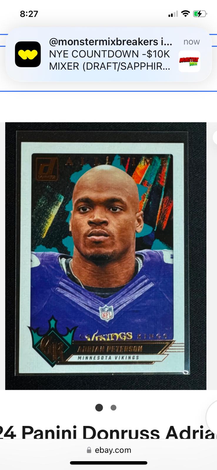 2024 Panini Donruss All-Time Gridiron Kings Adrian Peterson #12 card