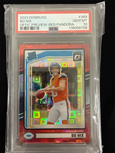 2024 Panini Donruss Bo Nix [Red Pandora Optic] #369 card