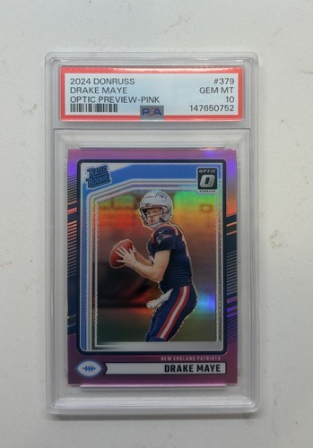 2024 Panini Donruss Drake Maye [Pink Optic Preview] #379 card