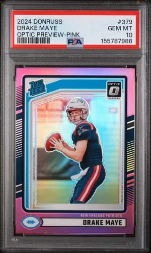 2024 Panini Donruss Drake Maye [Pink Pandora Optic] #379 card