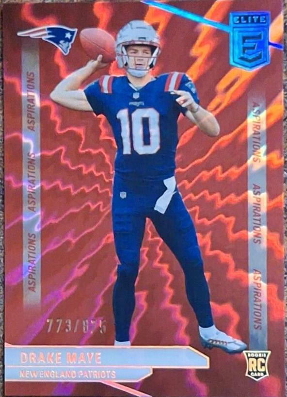 2024 Panini Donruss Elite Drake Maye [Aspirations Shimmer] #185 card