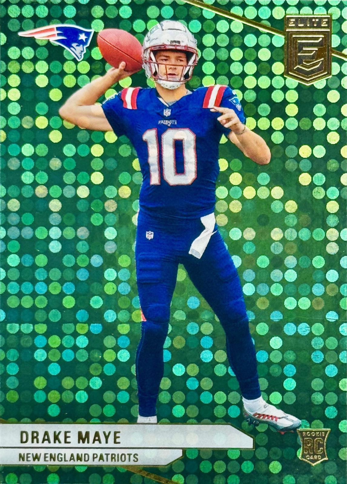 2024 Panini Donruss Elite Drake Maye [Green Disco] #185 card