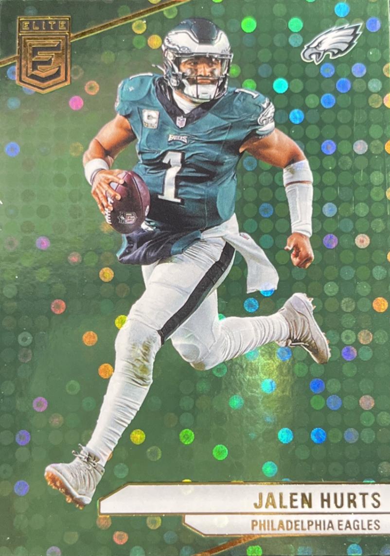 2024 Panini Donruss Elite Jalen Hurts [Green Disco] #90 card