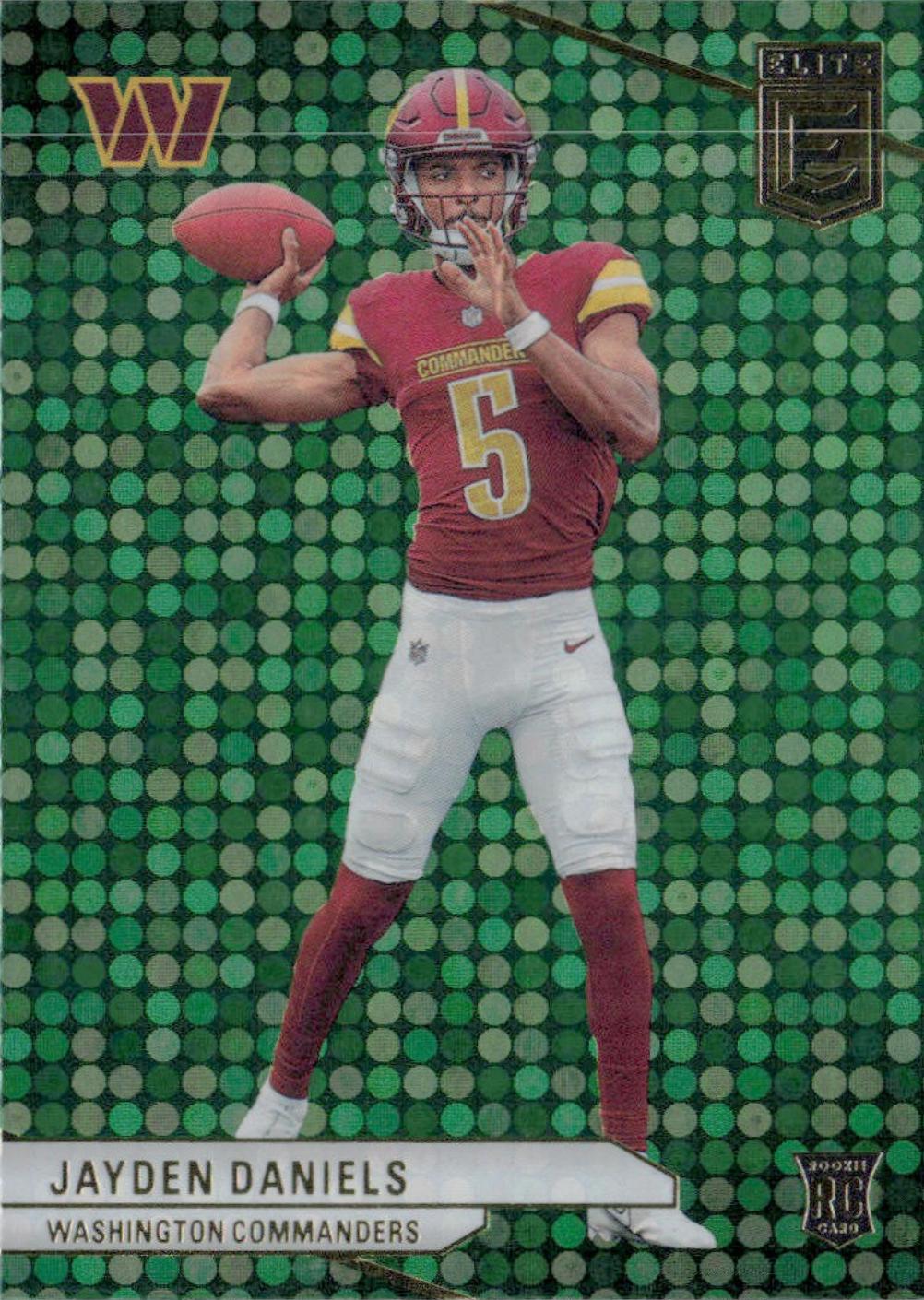 2024 Panini Donruss Elite Jayden Daniels [Green Disco] #165 card