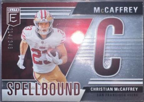 2024 Panini Donruss Elite Spellbound Christian McCaffrey #13 card