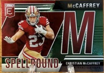 2024 Panini Donruss Elite Spellbound Christian McCaffrey [Green] #12 card