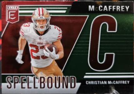 2024 Panini Donruss Elite Spellbound Christian McCaffrey [Green] #13 card