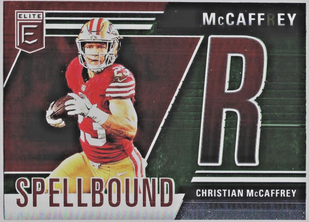 2024 Panini Donruss Elite Spellbound Christian McCaffrey [Green] #18 card