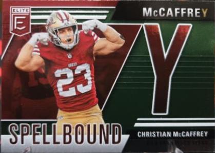 2024 Panini Donruss Elite Spellbound Christian McCaffrey [Green] #20 card