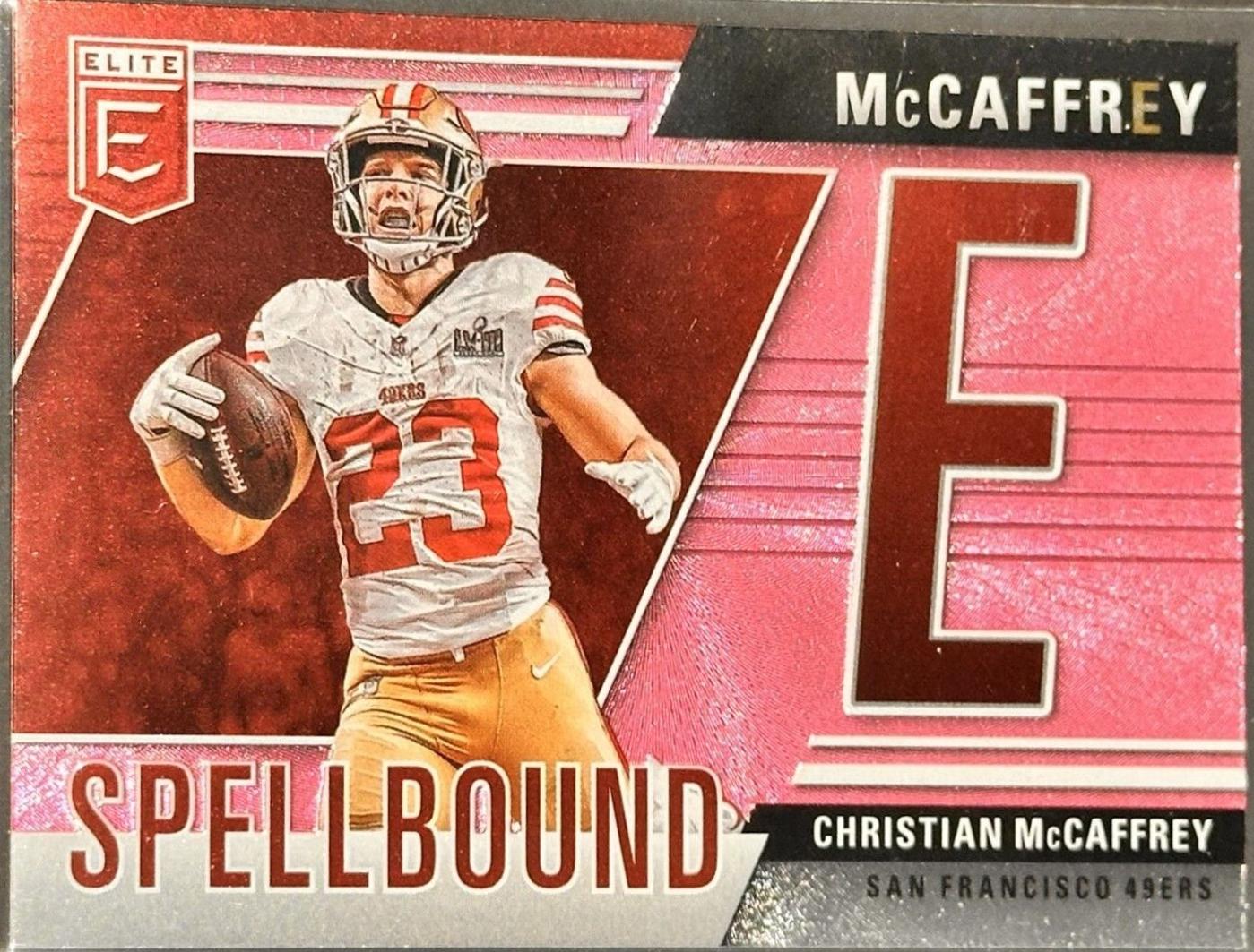 2024 Panini Donruss Elite Spellbound Christian McCaffrey [Pink] #19 card
