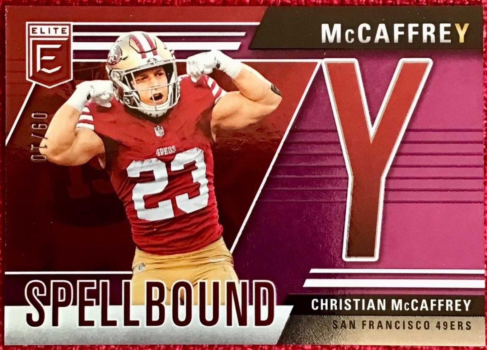 2024 Panini Donruss Elite Spellbound Christian McCaffrey [Pink] #20 card
