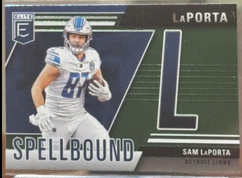2024 Panini Donruss Elite Spellbound Sam LaPorta [Green] #5 card