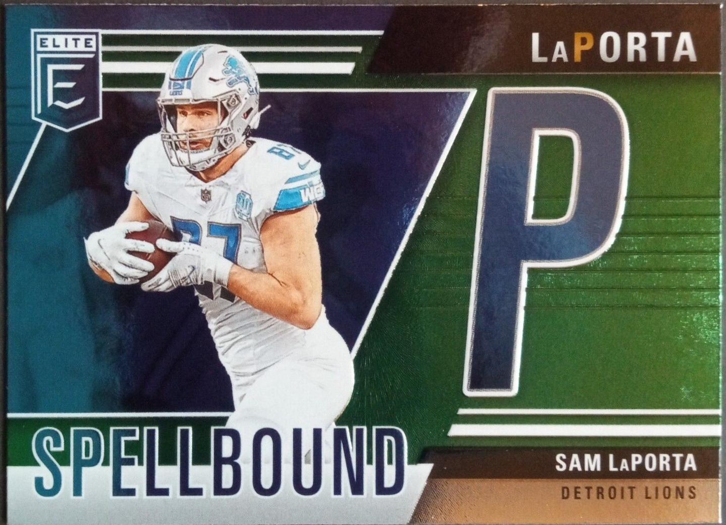 2024 Panini Donruss Elite Spellbound Sam LaPorta [Green] #7 card