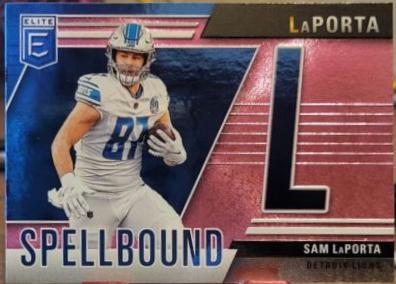 2024 Panini Donruss Elite Spellbound Sam LaPorta [Pink] #5 card