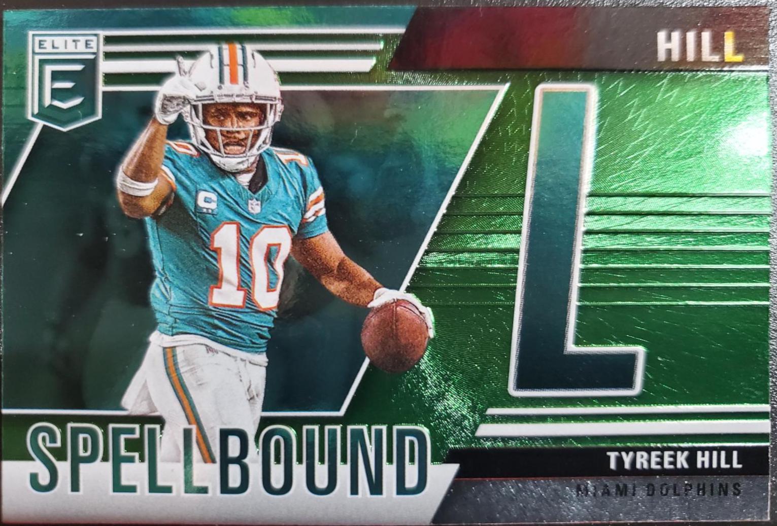 2024 Panini Donruss Elite Spellbound Tyreek Hill [Green] #4 card