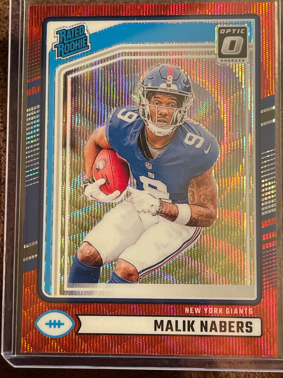 2024 Panini Donruss Malik Nabers [Red Wave Optic Preview] #383 card