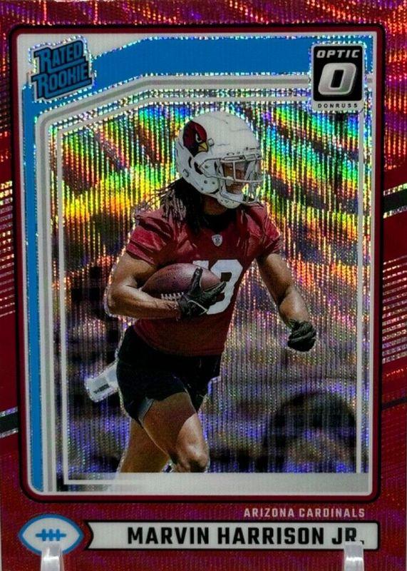 2024 Panini Donruss Marvin Harrison Jr. [Red Wave Optic Preview Holo] #393 card