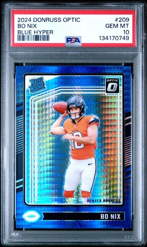 2024 Panini Donruss Optic Bo Nix [Blue Hyper] #209 card