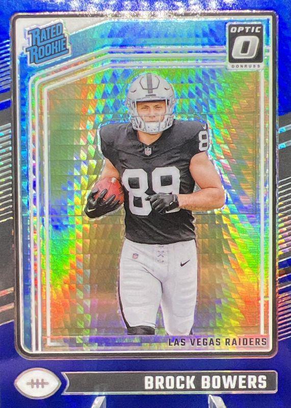 2024 Panini Donruss Optic Brock Bowers [Blue Hyper] #215 card
