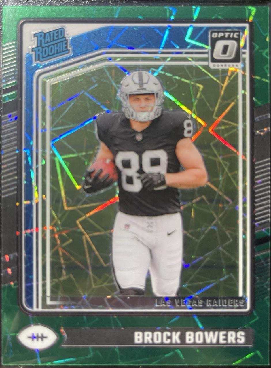 2024 Panini Donruss Optic Brock Bowers [Green Velocity] #215 card