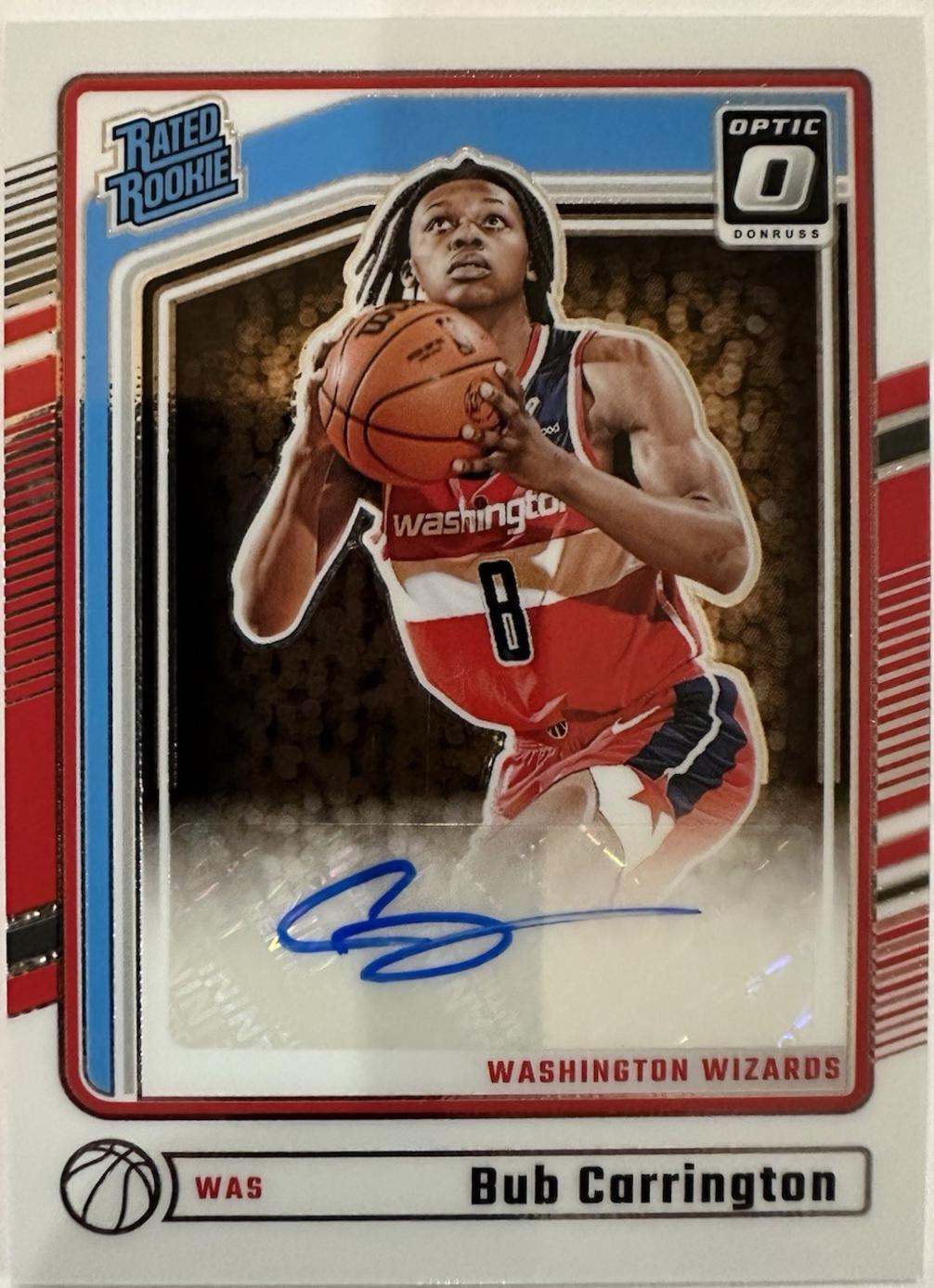 2024 Panini Donruss Optic Bub Carrington [Rated Rookie Signature Premium Box] #311 card