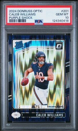 2024 Panini Donruss Optic Caleb Williams [Purple Shock] #201 card