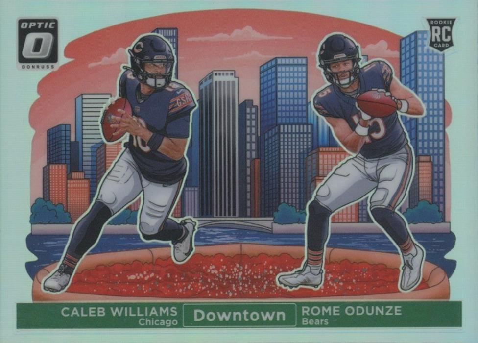 2024 Panini Donruss Optic Downtown Duos Caleb Williams / Rome Odunze #10 card
