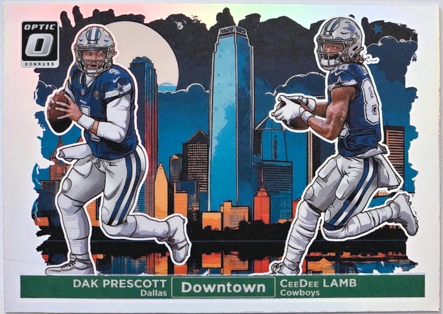 2024 Panini Donruss Optic Downtown Duos CeeDee Lamb / Dak Prescott #1 card