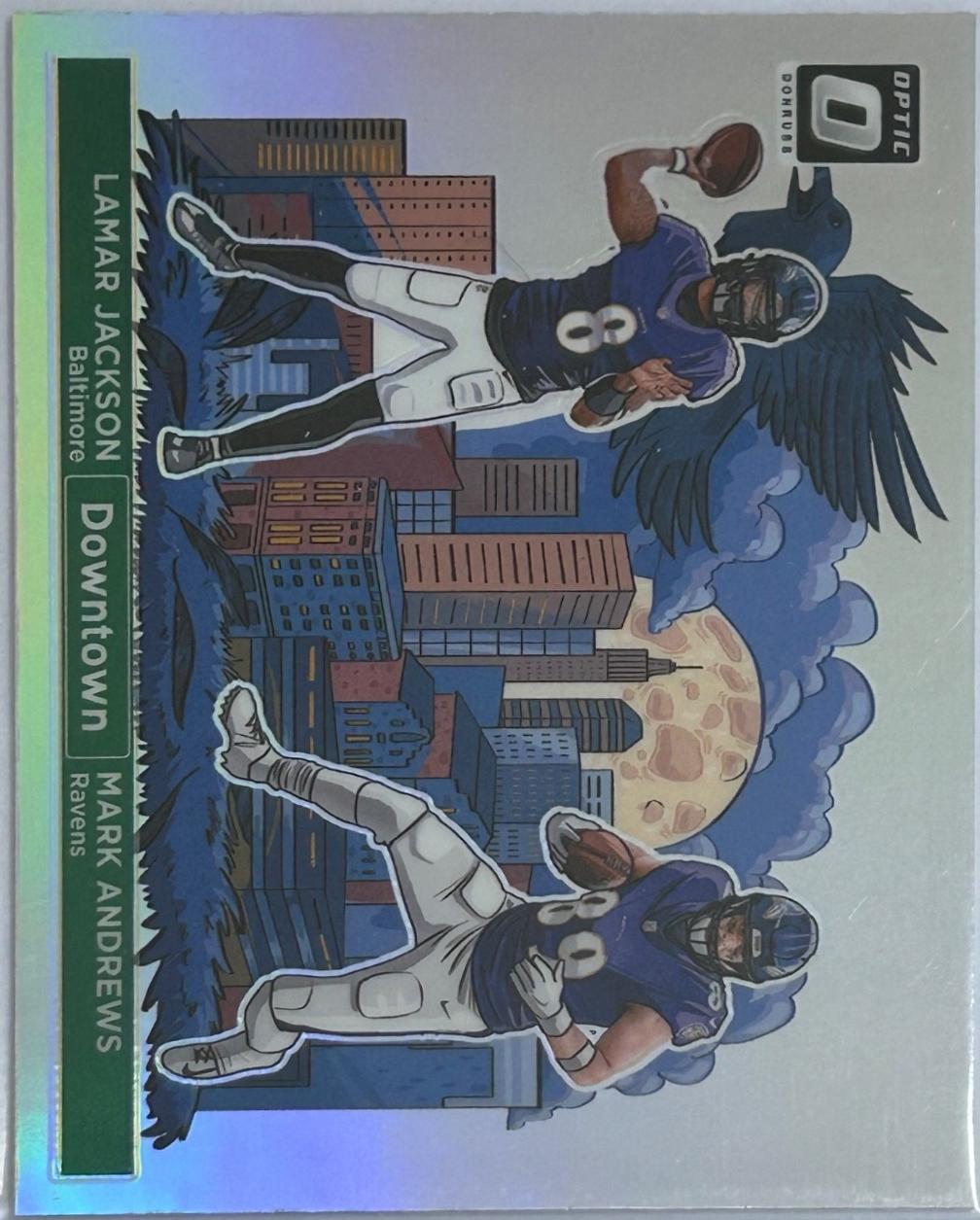 2024 Panini Donruss Optic Downtown Duos Lamar Jackson / Mark Andrews #8 card