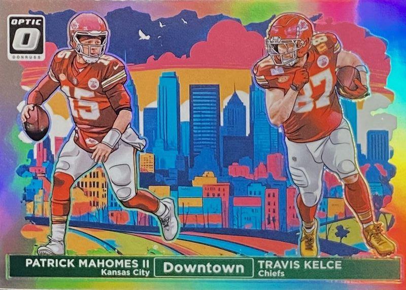 2024 Panini Donruss Optic Downtown Duos Patrick Mahomes II / Travis Kelce #3 card