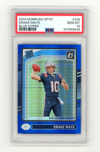 2024 Panini Donruss Optic Drake Maye [Blue Hyper] #229 card