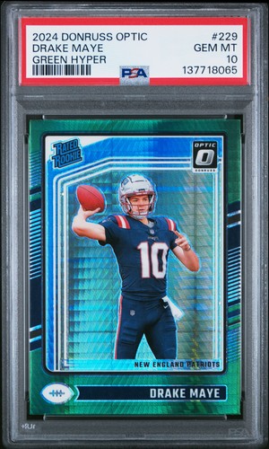 2024 Panini Donruss Optic Drake Maye [Green Hyper] #229 card