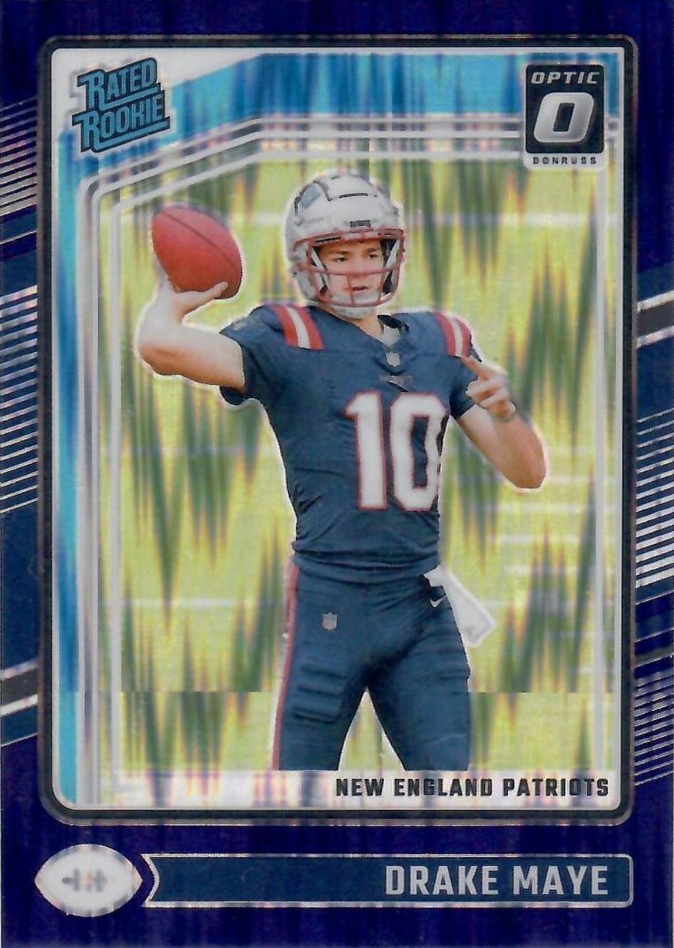 2024 Panini Donruss Optic Drake Maye [Purple Shock] #229 card