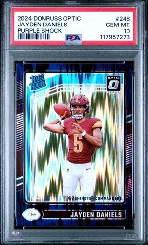 2024 Panini Donruss Optic Jayden Daniels [Purple Shock] #248 card