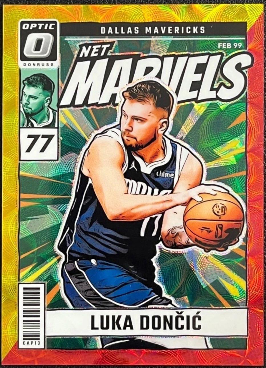 2024 Panini Donruss Optic Net Marvels Luka Doncic [Red Gold International] #17 card