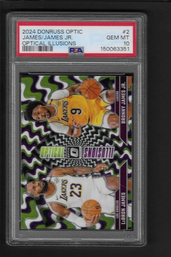 2024 Panini Donruss Optic Optical Illusions Bronny James Jr. / LeBron James #2 card