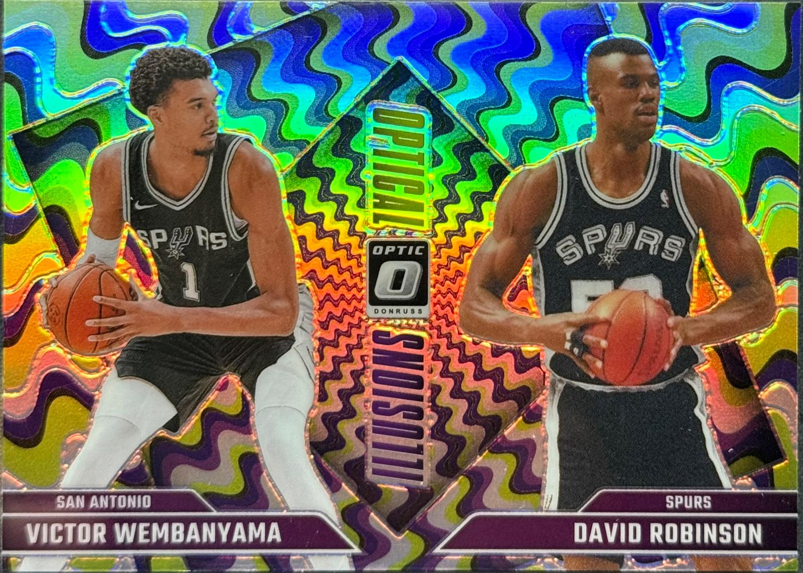 2024 Panini Donruss Optic Optical Illusions David Robinson / Victor Wembanyama [Holo] #5 card