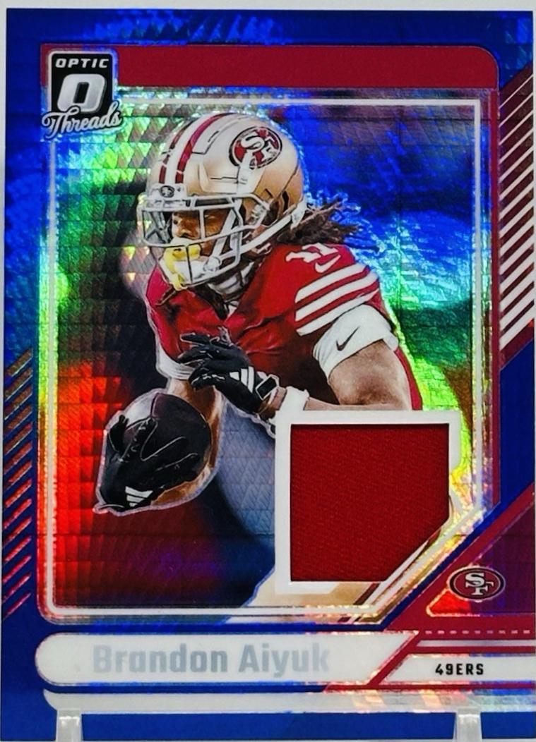 2024 Panini Donruss Optic Threads Blue Hyper Brandon Aiyuk #DTB-BAK card