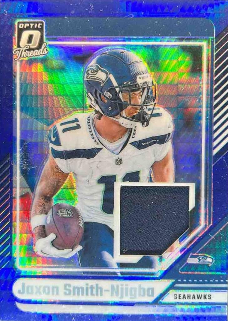 2024 Panini Donruss Optic Threads Blue Hyper Jaxon Smith-Njigba #DTB-JSN card