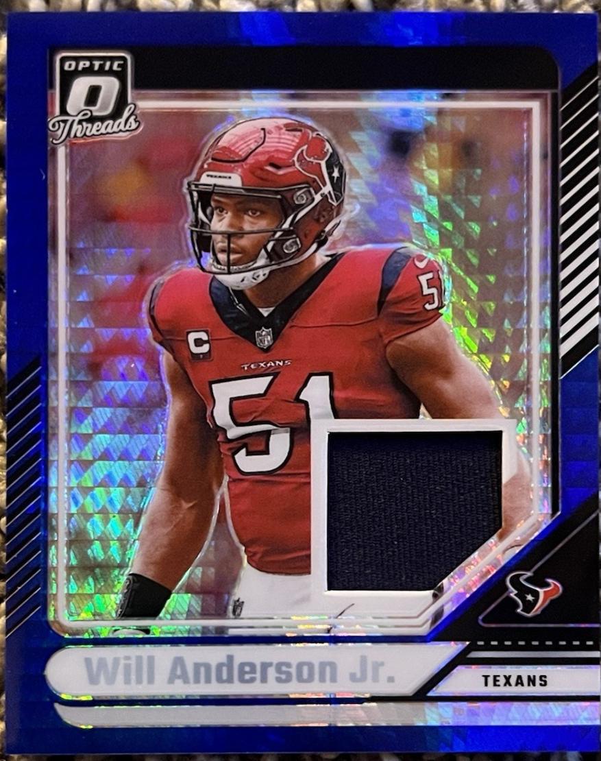 2024 Panini Donruss Optic Threads Blue Hyper Will Anderson Jr. #DTB-WAJ card